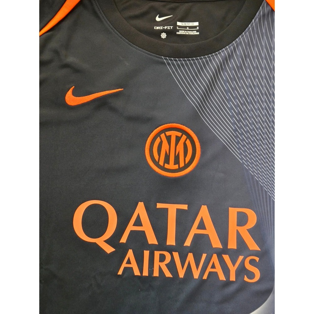 Inter Milan Nike FC  Prematch Jersey 25/26 Men's‎ L Slim Fit Black Orange NWT - Picture 7 of 11